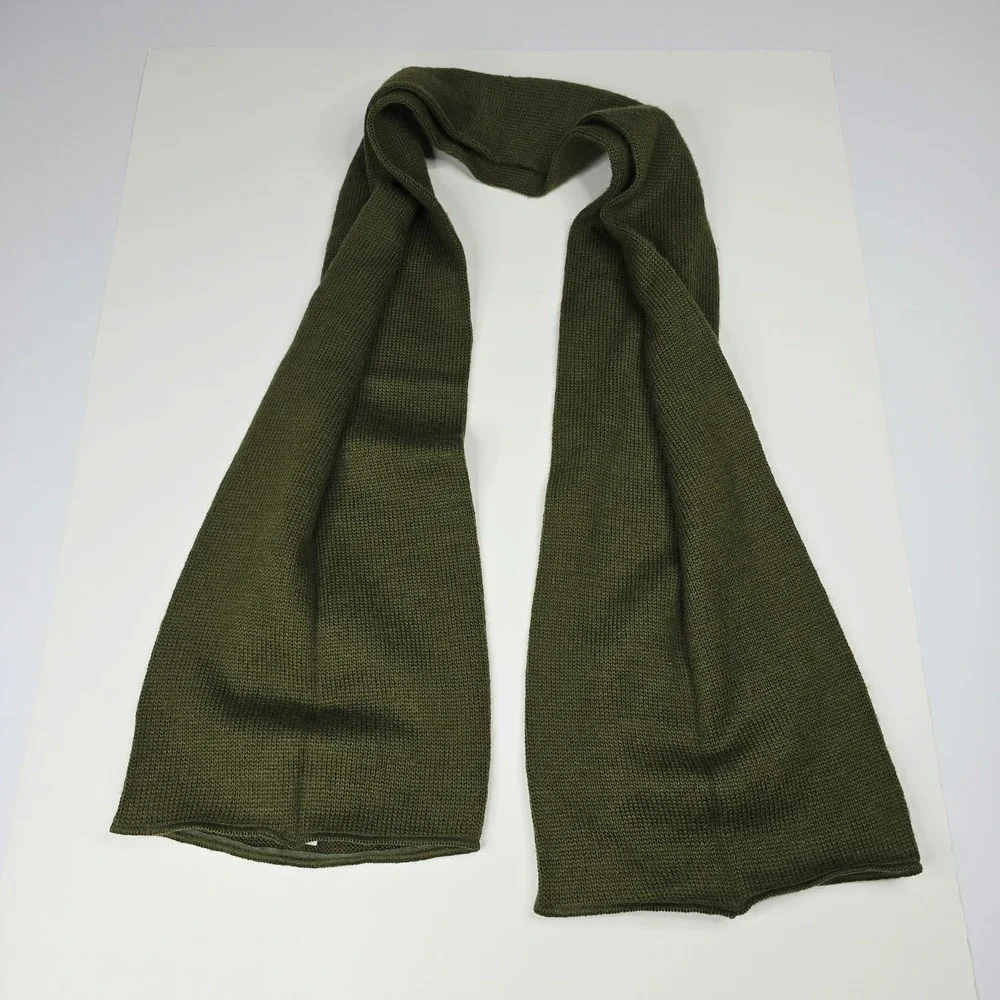Vintage 1981 US Military Scarf OG-208 Wool Neckwear OD Green DLA100-81-F-U754 Ar